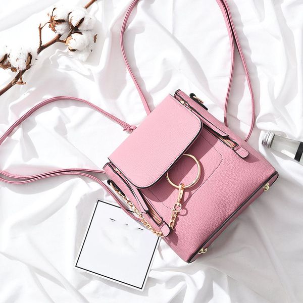 

fashion women pu leather backpack teenager zipper school bags rucksack can be shouldered mochila feminina