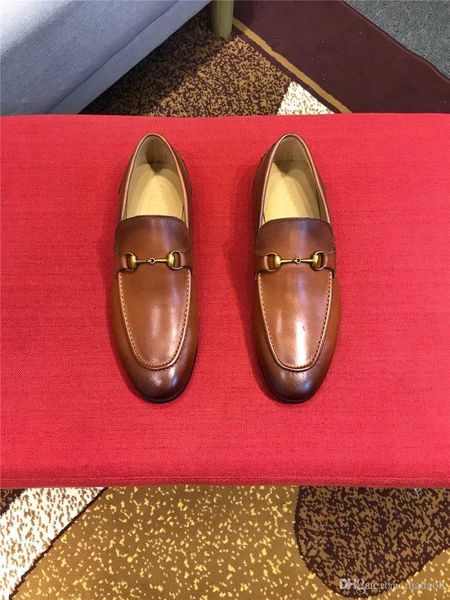 

19fw loafers men dress shoes leather coiffeur wedding shoes men formal brand italian shoes men elegant big size sepatu slip on pria madak, Black