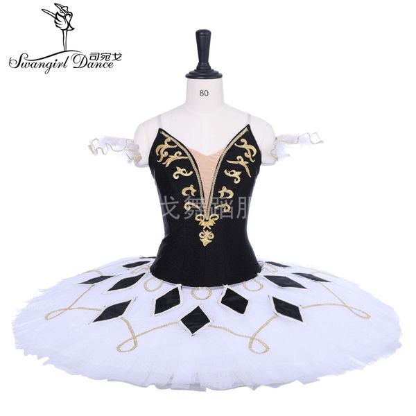 

harlequinade professional tutu white black pancake platter performance tutus ballet stage costume bt9228, Black;red