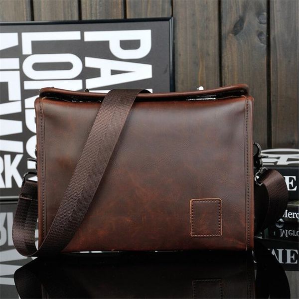

crazy horse pu leather men briefcase brand men's men messenger bags male lapbag business fashion shoulder bags for p475