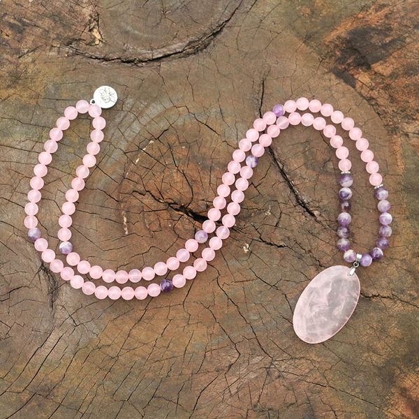 

8mm amethyst.japamala necklace,meditation mala,namaste yoga jewelry,chakra stones mala,buddhist mala prayer bead, 108 mala beads, Silver