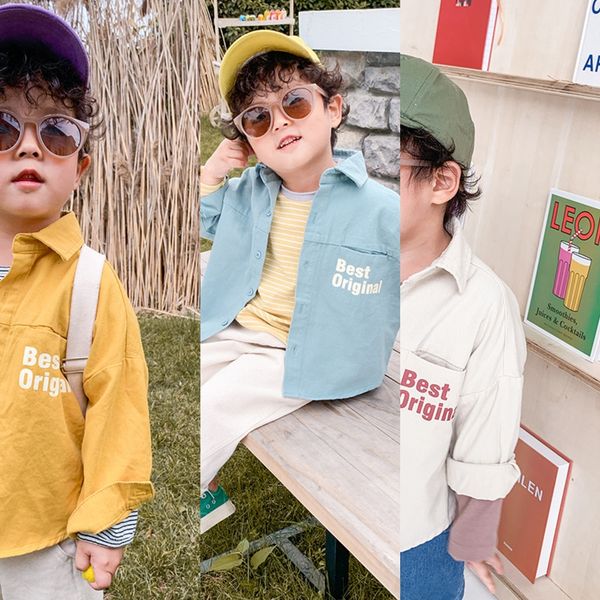 

2020 men's shirt cotton printed long sleeve children's solid shirt coat color coat, White;black