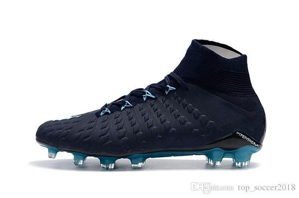 

black blue soccer cleats original hypervenom phantom iii df fg neymar mens soccer shoes