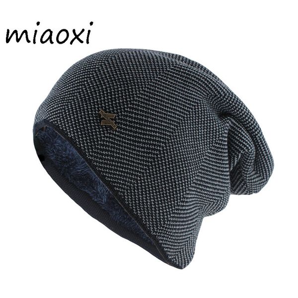 

new fashion men winter warm hat for knitted casual beanies skullies cotton wool hats brand outdoor solid gorros, Black