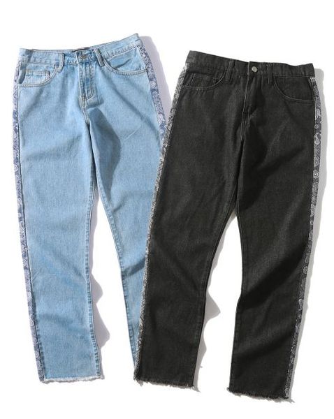 

designer womens new selling19ss jeans splice europe and america fashion sports europe and america leisure loose street hip, Blue