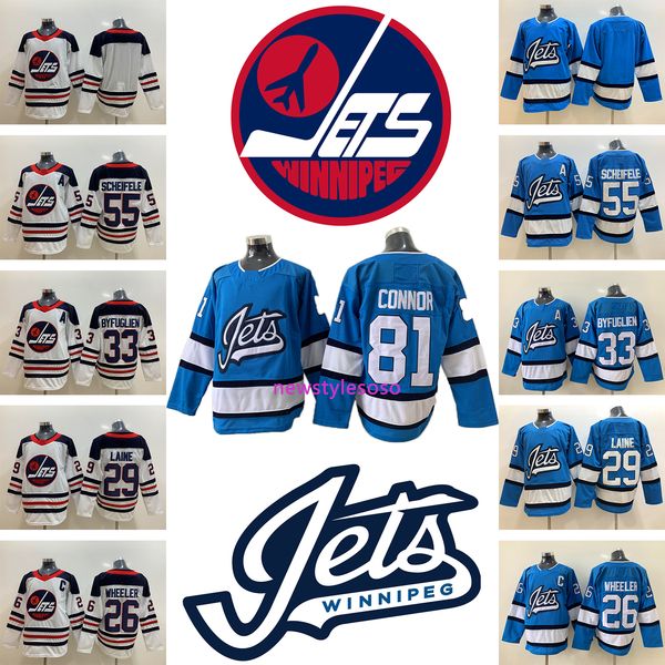 

виннипег джетс 26 блейк уилер 29 patrik laine 33 бафлин 55 марк scheifele 81 kyle connor третье издание хоккея, Black;red