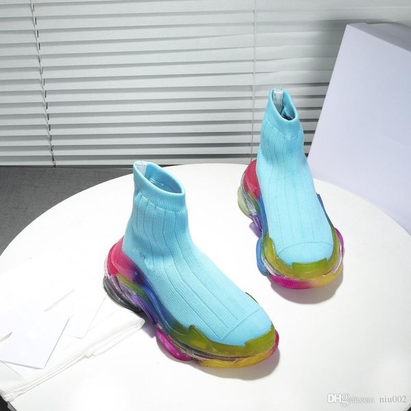 

ace designer sock casual shoes flat fashion triple s speed trainers black white red women mens socks mm19072603