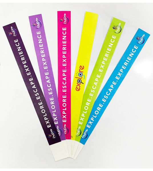 

tyvek wristbands custom promotional printing disposable paper bracelet security wristbands barcode paper bracelets for event party entry, Golden;silver