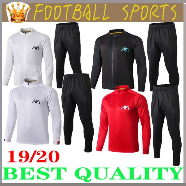 

19 20 training uit kit occer uniform cu tomize 19 20 football track uit long zipper jacket training uit, Black;red