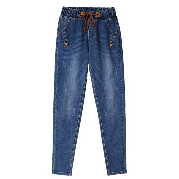 

women's jeans women elastic waist skinny pencil, Blue