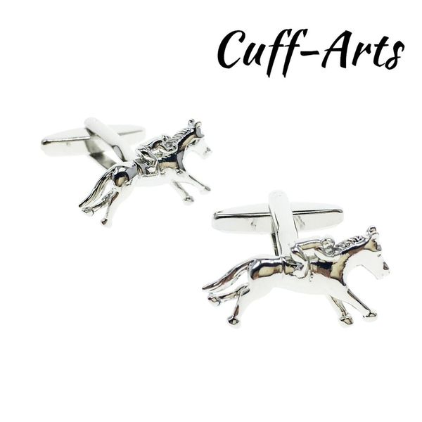 

cufflinks for mens jockey on horseback cufflinks gifts for men gemelos les boutons de manchette by cuffarts c20194, Silver;golden