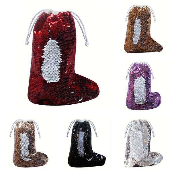 

блесток рождественский чулок русалка блестка носки подарочные пакеты украшены рождество чулок кулон санта-клаус шнурок конфеты сумки c958