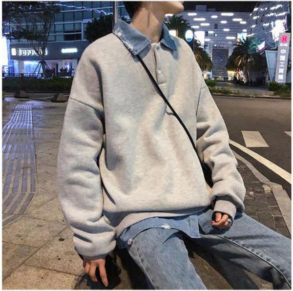 

19aw mens designer hoodies fashion casual fake two piece solid color long sleeved sweatshirts new arrival mens clothing, Black