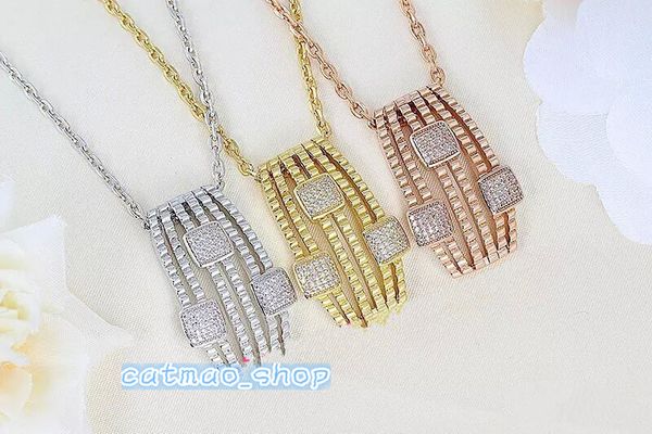 

personalized fashion strip zircon titanium steel couple necklace, Silver