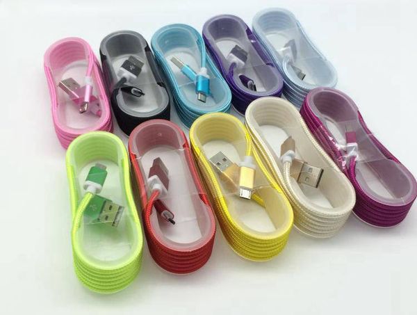 

QiChen 1.5M 5FT Micro Phone Зарядное устройство для телефона Тип C Плетеный Ткань Синхронизац