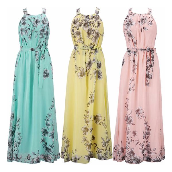 

2019 summer dress women long loose dress women beach floral boho maxi the dress female vestido plus size sundress clothing, Black;gray