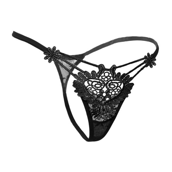 

women crotchless thong floral lace embroidered underwear g-string pants, Black;pink