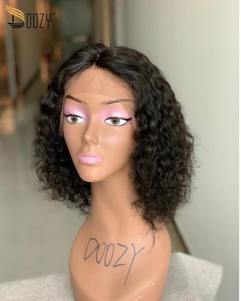 

doozyhair brazilian hair straight lace front wig virgin human hair, Black;brown