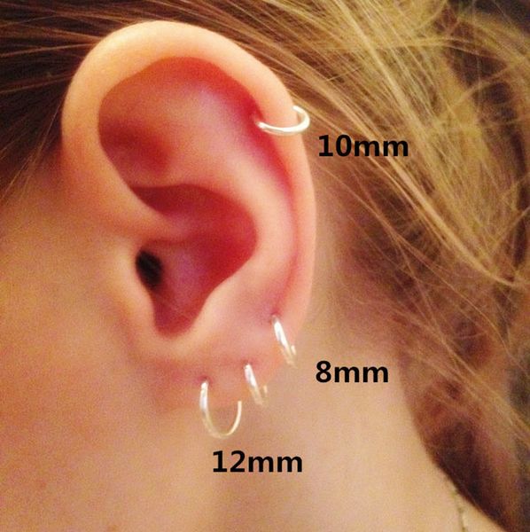 

personality round circle earrings hoops ear earings jewelry 925 sterling silver large hoop earrings for women men party gifts, Golden;silver