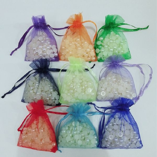 

25/50pcs 7x9 10x15cm wedding gift bags drawable organza bags small jewelry storage bag tulle fabric party event supplies 7zsh312