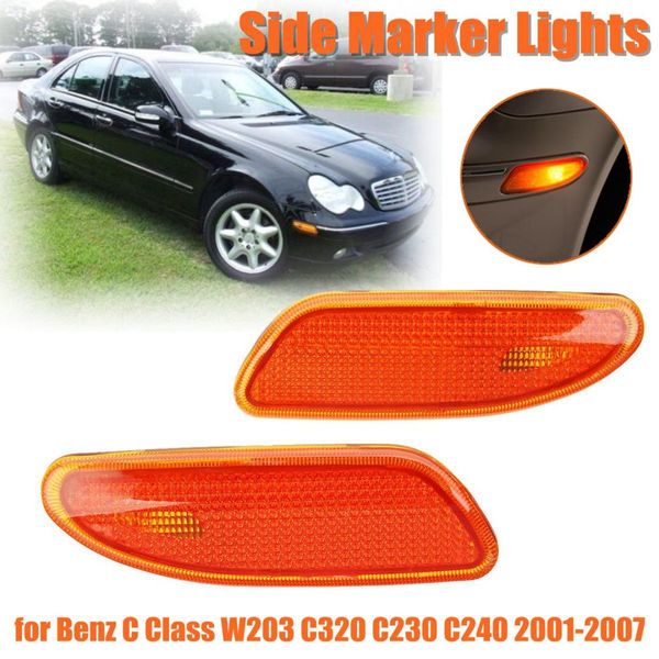 

left right side marker in bumper turn signal light lamp for w203 c320 c230 c240 c-class 2001-2007 #2038200821