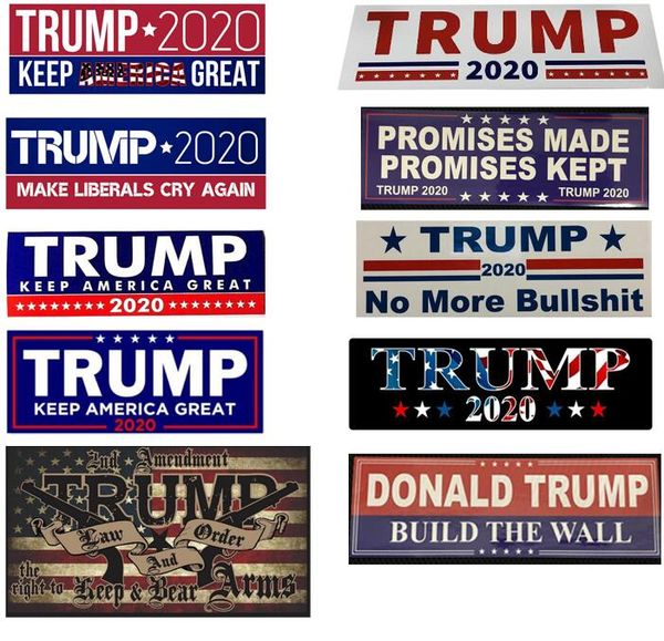 

new 10 styles donald trump 2020 car stickers bumper wall sticker keep make america great decal for car styling vehicle paster dhl wholesale