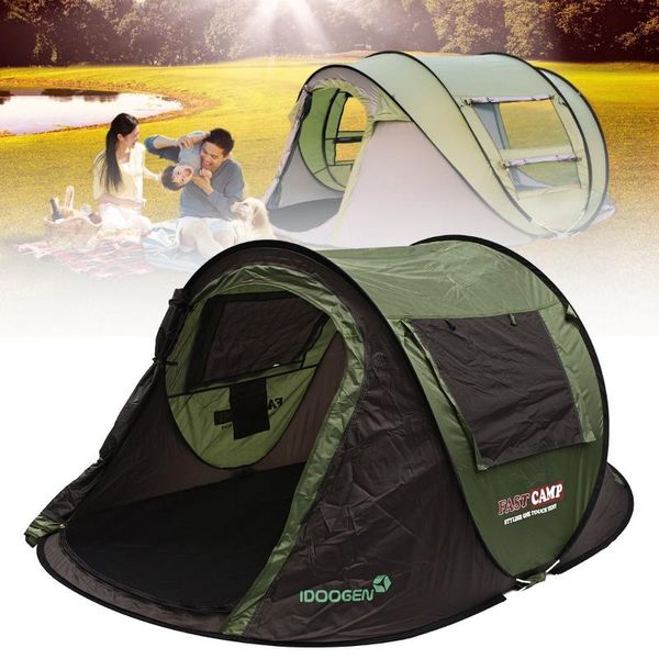 

portable automatic camping tent easy setup tent family outdoor hiking beach sun protection shelter 5-8 person waterproof