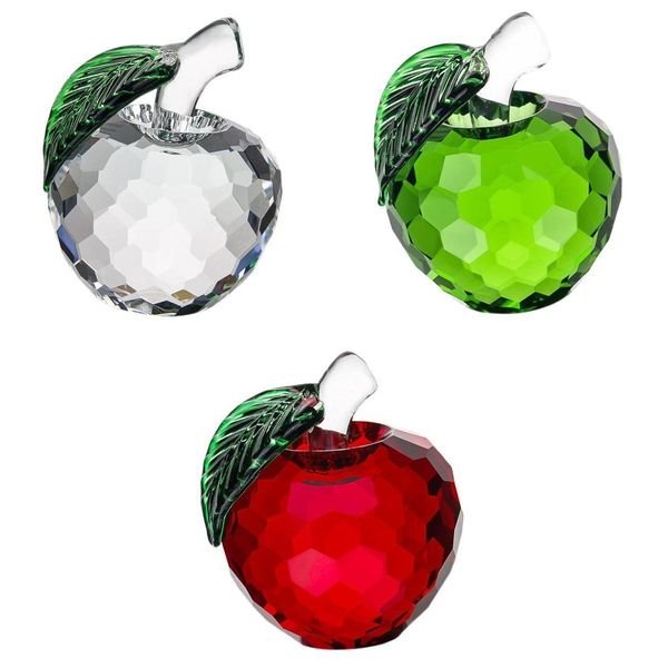 

3-in-1 crystal apples paperweight 4x5.5cm christmas eve gift xmas ornament