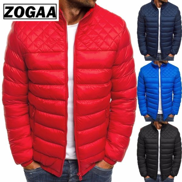 

winter men's parkas 2019 light weight warm coats casual stand collar outwear male parka jacket mens solid thick jackets and coat, Tan;black