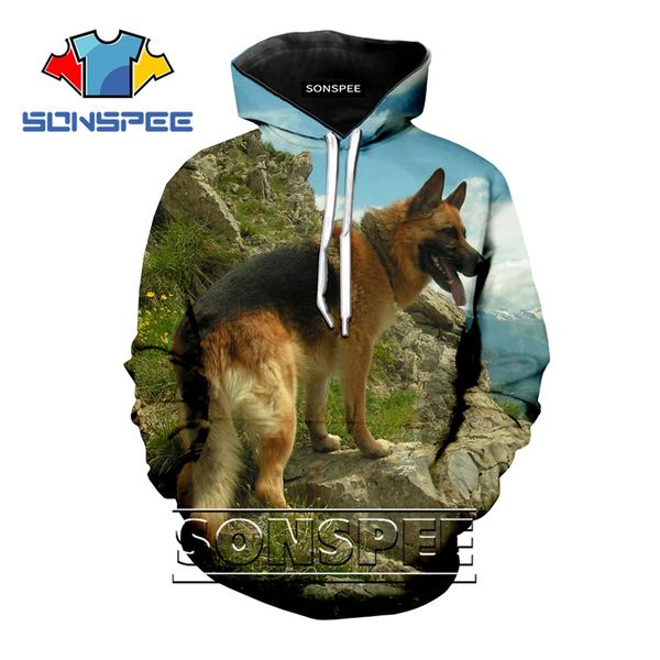 

3d print women men hoodie anime hip hop rock animal shepherd dog sweatshirt long sleeve harajuku fashion streetwear hoodies b11, Black