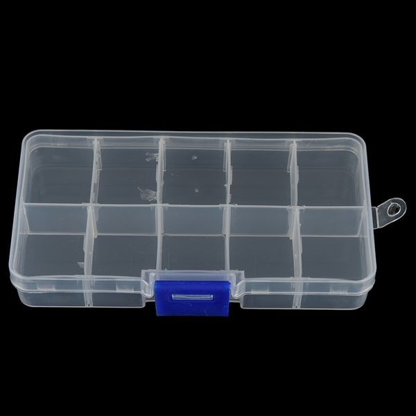 

nail art toolbox 10 grid adjustable organizer for jewelry compartments plastic transparent jewel bead case cover box storage container