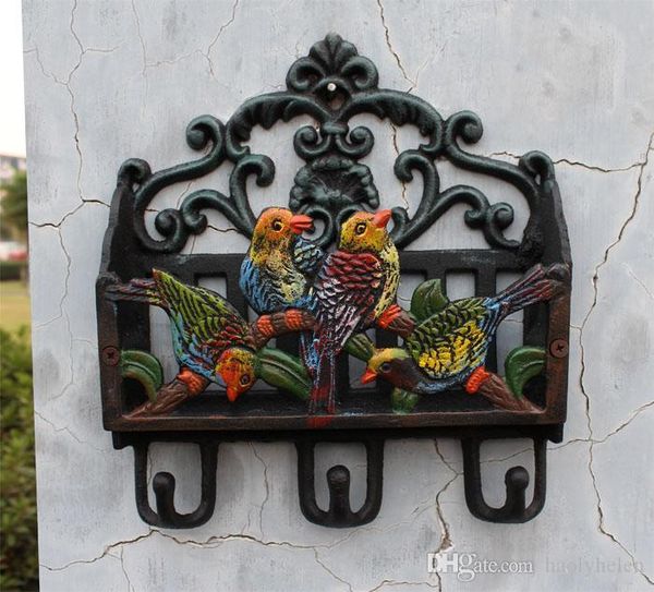 

antique victorian чугун окрашенные птицы письмо стойки настенные полки настенные кольчуга key rack 3 крючки письмо билл газета держатель орг