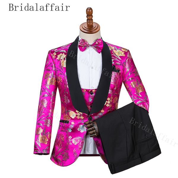 

BridalaffairHomme 2019 Suit Men Terno Masculino Bruiloft Men Suits Tuxedo Prom Party Suits Wedding Groom Suit Jacket+Pants+vest