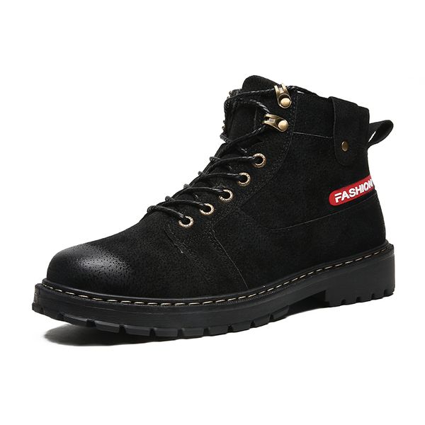 

male shoes new style comfortable lace-up men boots casual ankle boots shoes men botines de hombre66, Black