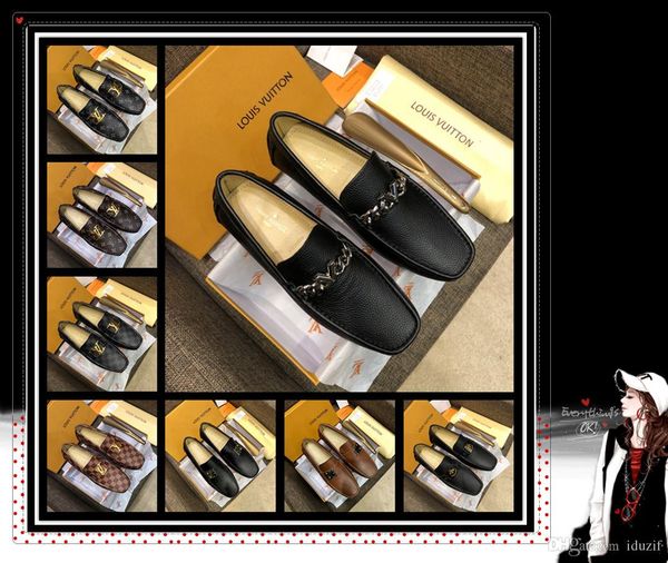 

mix 42 models italian luxury designer leather dress shoes leather wedding party men shoes suede fashion loafers heel shoes size 38-46, Black