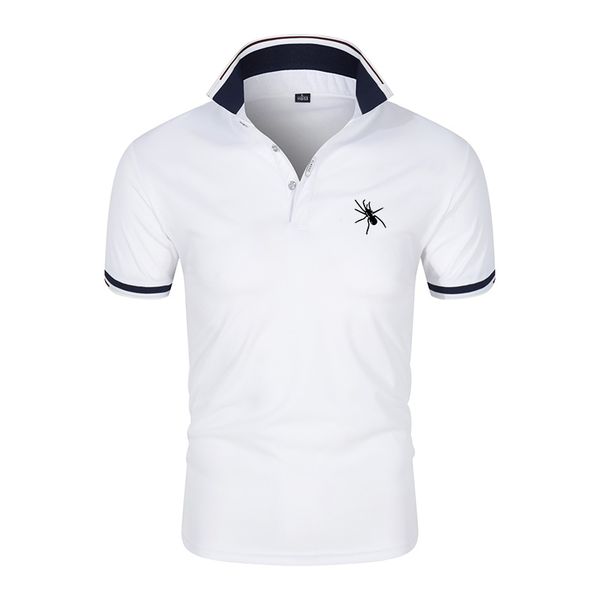 

supzxu 12 color brand quality lapel polos middle-aged men's printed shirt men's casual patchwork clothing men, White;black