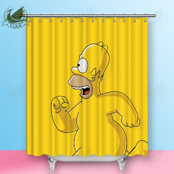 Vixm Family Decor Cartoon Funny Simpson Shower Curtain Waterproof