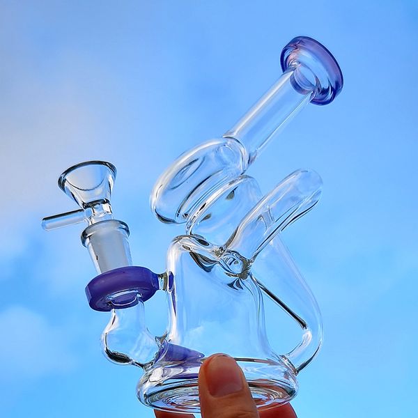 7 polegada pequeno bongo sidecar lateral água bongs recycler Dab equipamentos de vidro heady bong pequena água tubos de água 14.5mm feminino articulação articulação