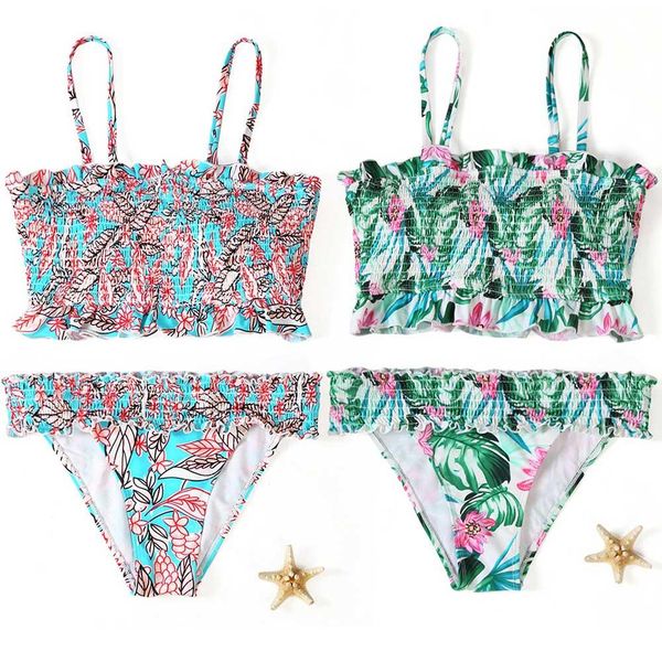 

women's suit cute floral patterned bikini sets fashionable sweet printing sports sets for women lady girl summer 2019 newly, White