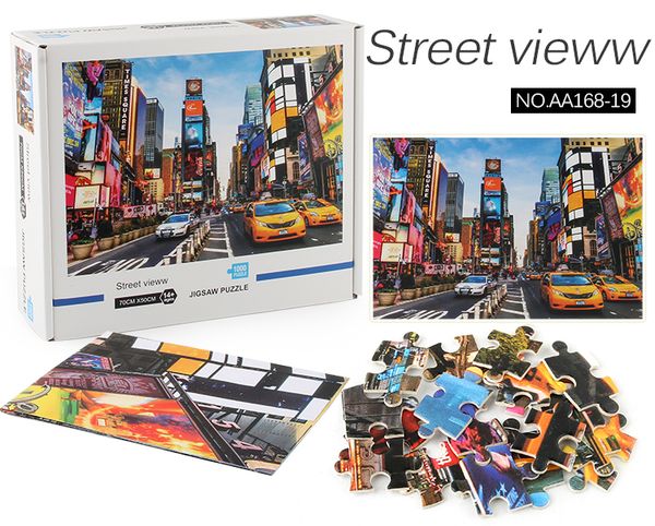 

1000 штук бумажных головоломки обучающие игрушки известные пейзажи плоскость животное планеты головоломка пониженное давление puzzle детские