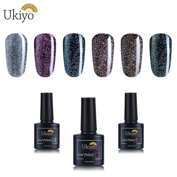 

ukiyo 10ml black diamond colors series nail gel polish uv gel soak off gel varnishes primer long lasting base coat, Red;pink
