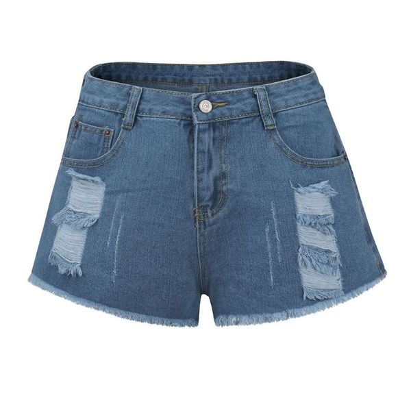 

2020 denim shorts women ladies summer high waist pure color ripped shorts feminino fashion jeans short mujer streetwear #71, White;black