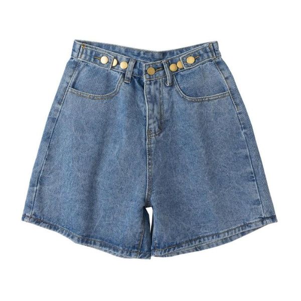 

summer shorts women jeans high waist straight wide leg woman shorts pockets denim for women short femme denim, White;black