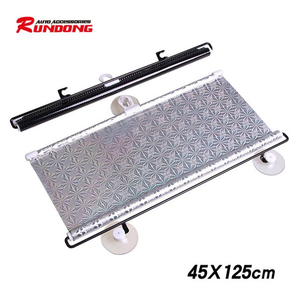 

125x45cm car windshield sunshade roller blinds auto retractable window solar protection sun shade curtain for front windscreen