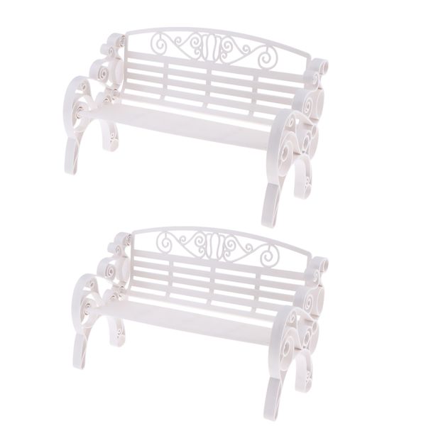

1/6 scale dollhouse мебель 2шт изысканный сад bench декоративные аксессуары