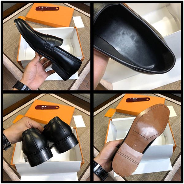 

18ss designers men fashion business shoes casual shoe pointed toe shoes wedding flat dress party lace up shoes plus size 38-45, Black