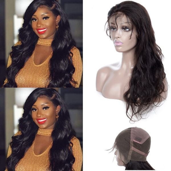 

malaysian human hair body wave full lace wig 8-30inch virgin hair natural color full lace wigs hair products, Black;brown