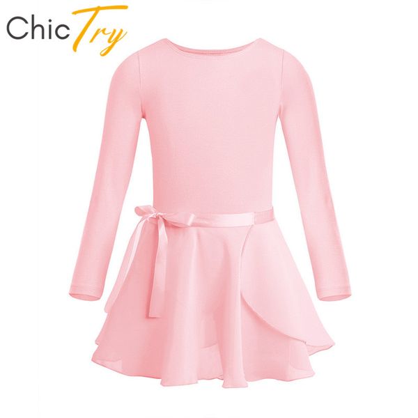 

chictry kids teens girls dance wear gymnastics leotard with tutu ballet chiffon tied skirt set competition performance costume, Black;red