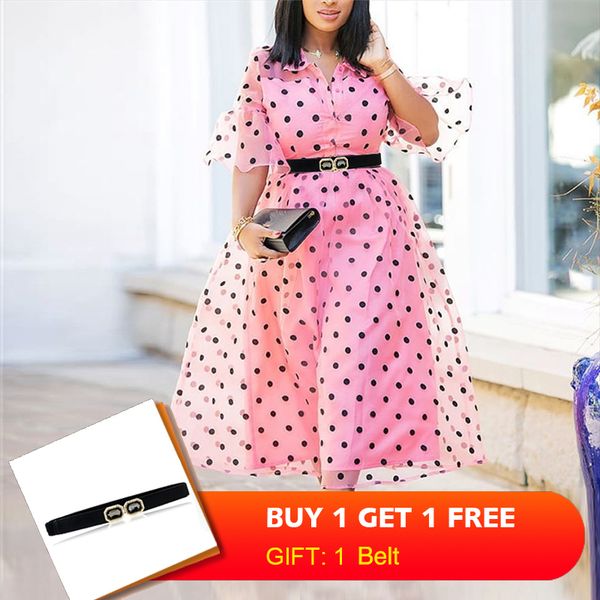 

африканские вечерние платья для женщин розовый плиссированный тюль пэчворк черный горошек ретро леди ужин дата летняя ночь туника femme xxl, Black;gray