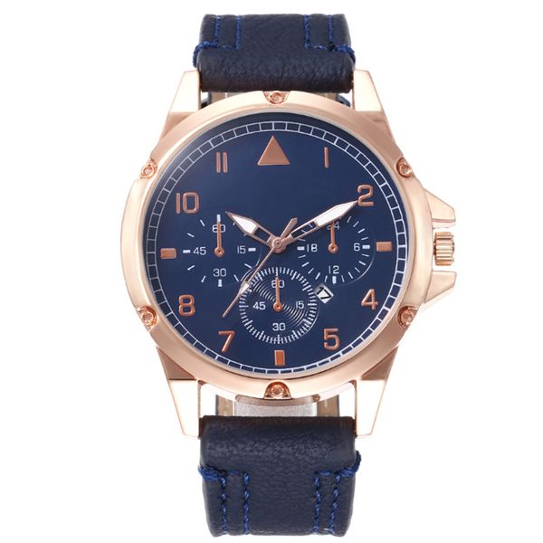 

men's calendar watch leather strap casual stainless steel with men's quartz watch montre homme 2019 relojes para hombre, Slivery;brown